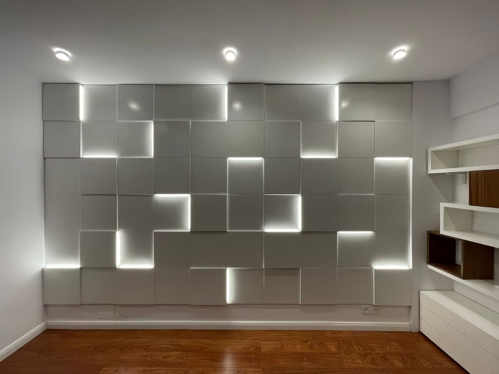 3D light panel s LED podsvícením bílý interiér